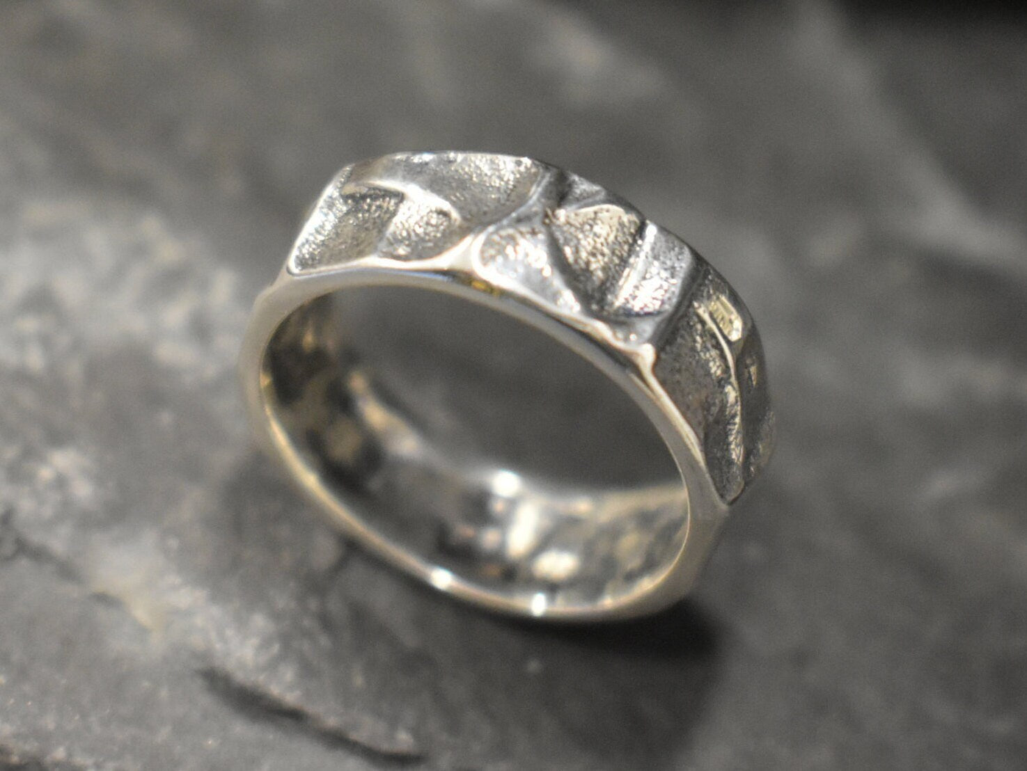 Hammered Band, Silver Hammered Band, Wide Silver Band, Vintage Hammered Ring, Hammered Ring, Textured Silver Ring, Solid Silver Ring