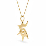 Elegant gold sun pendant necklace in 18k Gold Vermeil, perfect for special occasions and everyday elegance.