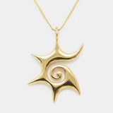 Gold Sun Pendant - Swirl Gold Necklace, Star Necklace made in 18k Gold Vermeil. Ideal for everyday wear and perfect for birthday gifting and special occasions.