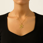 Swirl Gold Necklace featuring a sparkling star pendant, crafted in 18k Gold Vermeil—perfect for gifting and daily wear.