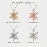 Adina Stone material options for 925 Sterling Silver, 18K Yellow Gold Vermeil, 18K White Gold Vermeil, 18K Rose Gold Vermeil.