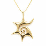 Gold Sun Pendant - Swirl Gold Necklace, Star Necklace made in 18k Gold Vermeil. Ideal for everyday wear and perfect for birthday gifting and special occasions.