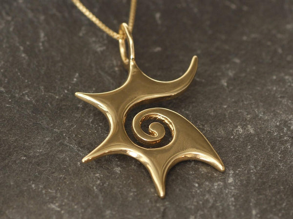 Gold Spiral Necklace, Swirl Pendant, Spiral Pendant, Ancient Necklace, Celtic Spiral Pendant, Gold Vermeil Pendant,Minimalist Swirl Necklace 18K Gold