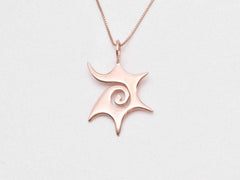 Gold Sun Pendant, Gold Plated Pendant, Boho Necklace, Swirl Pendant, Statement Pendant, Artistic Pendant, Star Necklace, Vermeil Pendant(2)