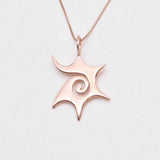Tribal Sun Pendant - Spiky Swirl Necklace - Statement Silver Necklace