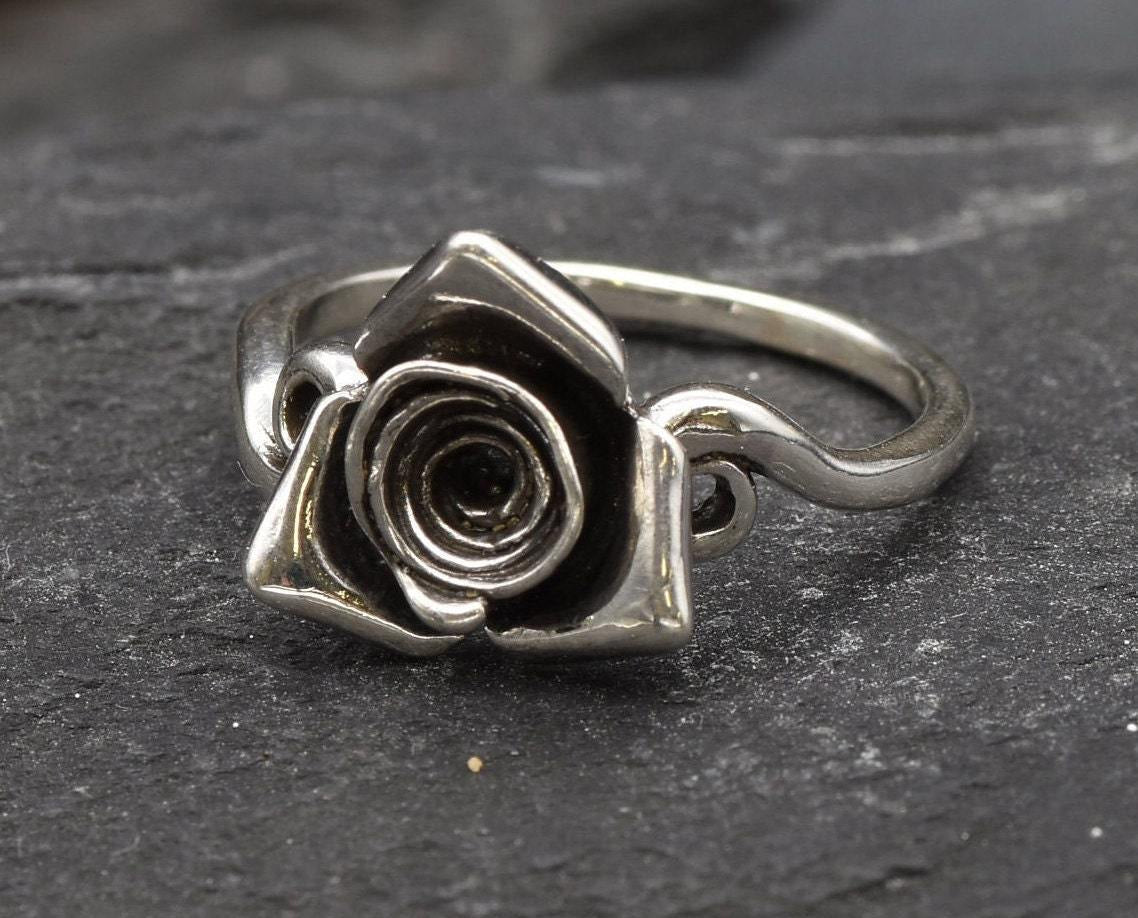 Artistic Flower Ring, Silver Flower Ring, Silver Rose Ring, Flower Ring, Floral Ring, Vintage Ring, Artistic Ring, Silver Ring, 925 Silver