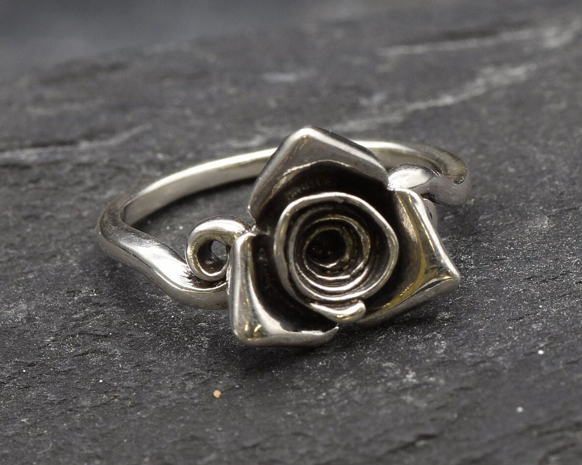 Artistic Flower Ring, Silver Flower Ring, Silver Rose Ring, Flower Ring, Floral Ring, Vintage Ring, Artistic Ring, Silver Ring, 925 Silver