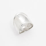 Silver Cuff Ring, Wide Silver Band, Shield Ring, Long Ring, Statement Band, Mirror Ring, Sterling Silver Ring, 925 Silver Band, Warrior Ring