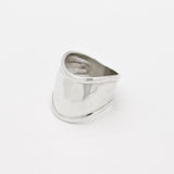 Silver Cuff Ring, Wide Silver Band, Shield Ring, Long Ring, Statement Band, Mirror Ring, Sterling Silver Ring, 925 Silver Band, Warrior Ring