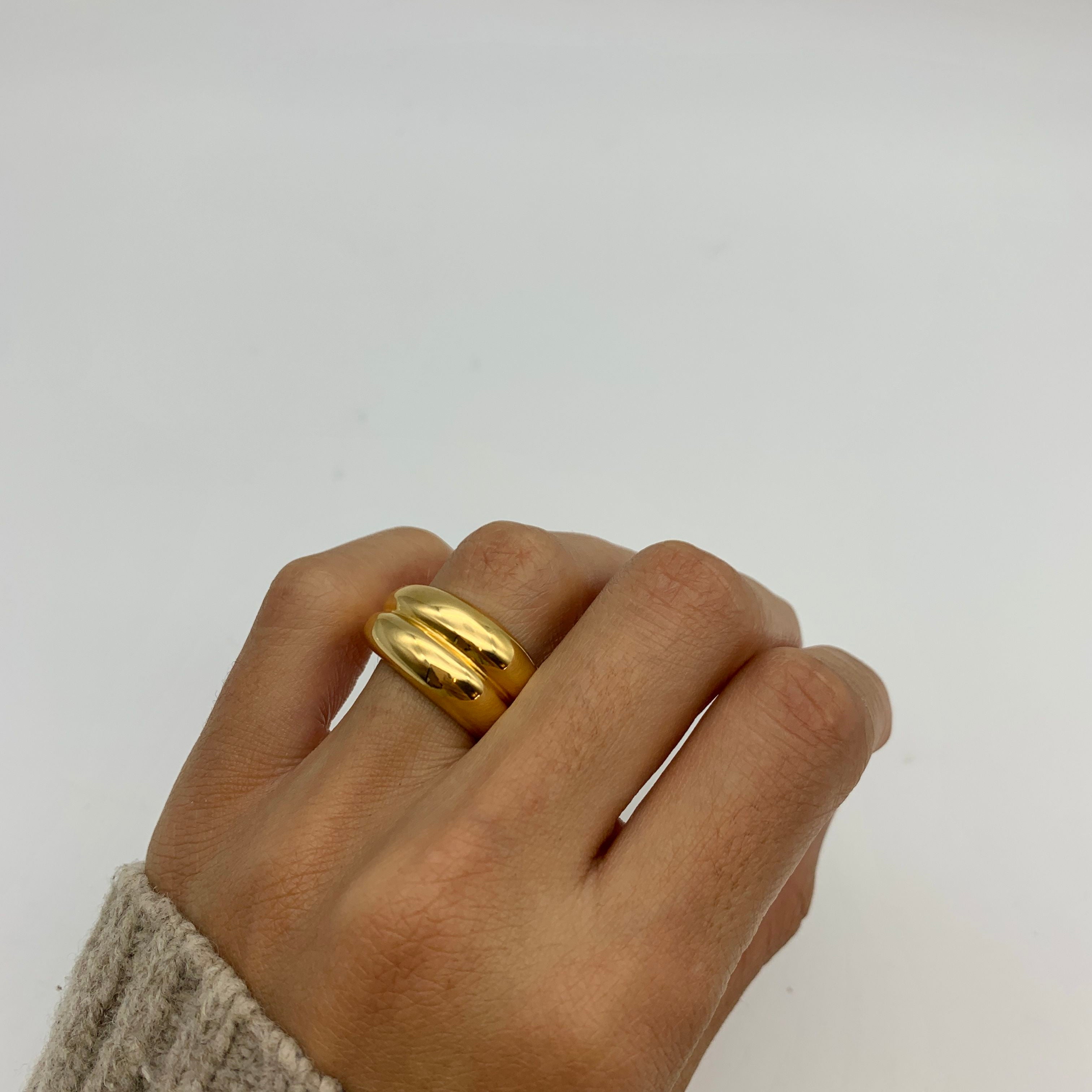 Thick Silver Ring, Chunky Ring, Dome Ring, Double Ring, Silver Ring, Vintage Ring, Boho Ring, Minimalist Ring, Silver Band, 925 Solid Silver(1)