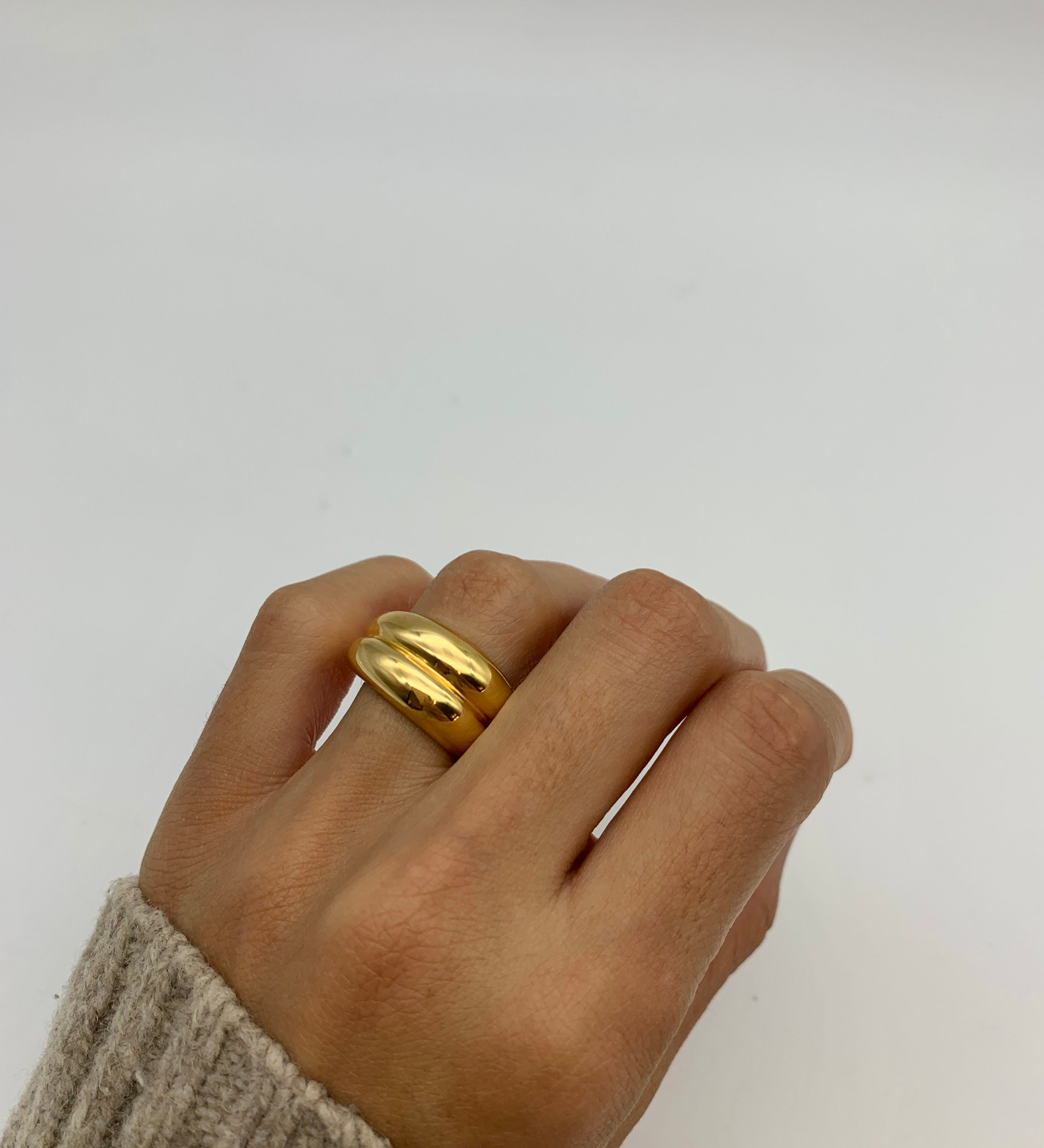 Thick Silver Ring, Chunky Ring, Dome Ring, Double Ring, Silver Ring, Vintage Ring, Boho Ring, Minimalist Ring, Silver Band, 925 Solid Silver(1)