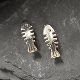 Fish Earrings, Silver Fish Studs, Fishbone Earrings, Solid Silver Earrings, Sterling Silver Studs, Fish Bone Earrings, Animal Earrings