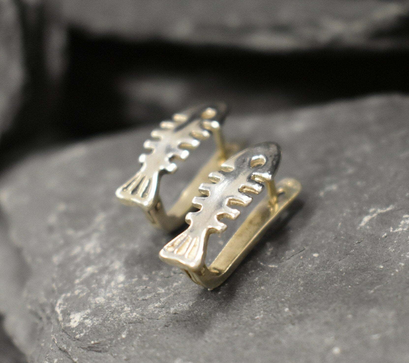 Fish Earrings, Silver Fish Studs, Fishbone Earrings, Solid Silver Earrings, Sterling Silver Studs, Fish Bone Earrings, Animal Earrings