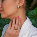 Gold Chunky Earrings, Half Hoops, Statement Earrings, Wide Gold Earrings, Hoop Earrings, Gold Huggies, Gold Plated Earrings, Vermeil Studs