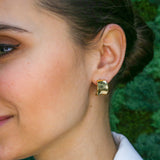 Gold Chunky Earrings, Half Hoops, Statement Earrings, Wide Gold Earrings, Hoop Earrings, Gold Huggies, Gold Plated Earrings, Vermeil Studs