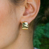 Gold Chunky Earrings, Half Hoops, Statement Earrings, Wide Gold Earrings, Hoop Earrings, Gold Huggies, Gold Plated Earrings, Vermeil Studs