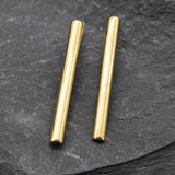 Long Line Earrings, Gold Earrings, Straight Line Earrings, Minimalist Earrings, Long Studs, Gold Plated Earrings, Gold Vermeil Stud Earrings