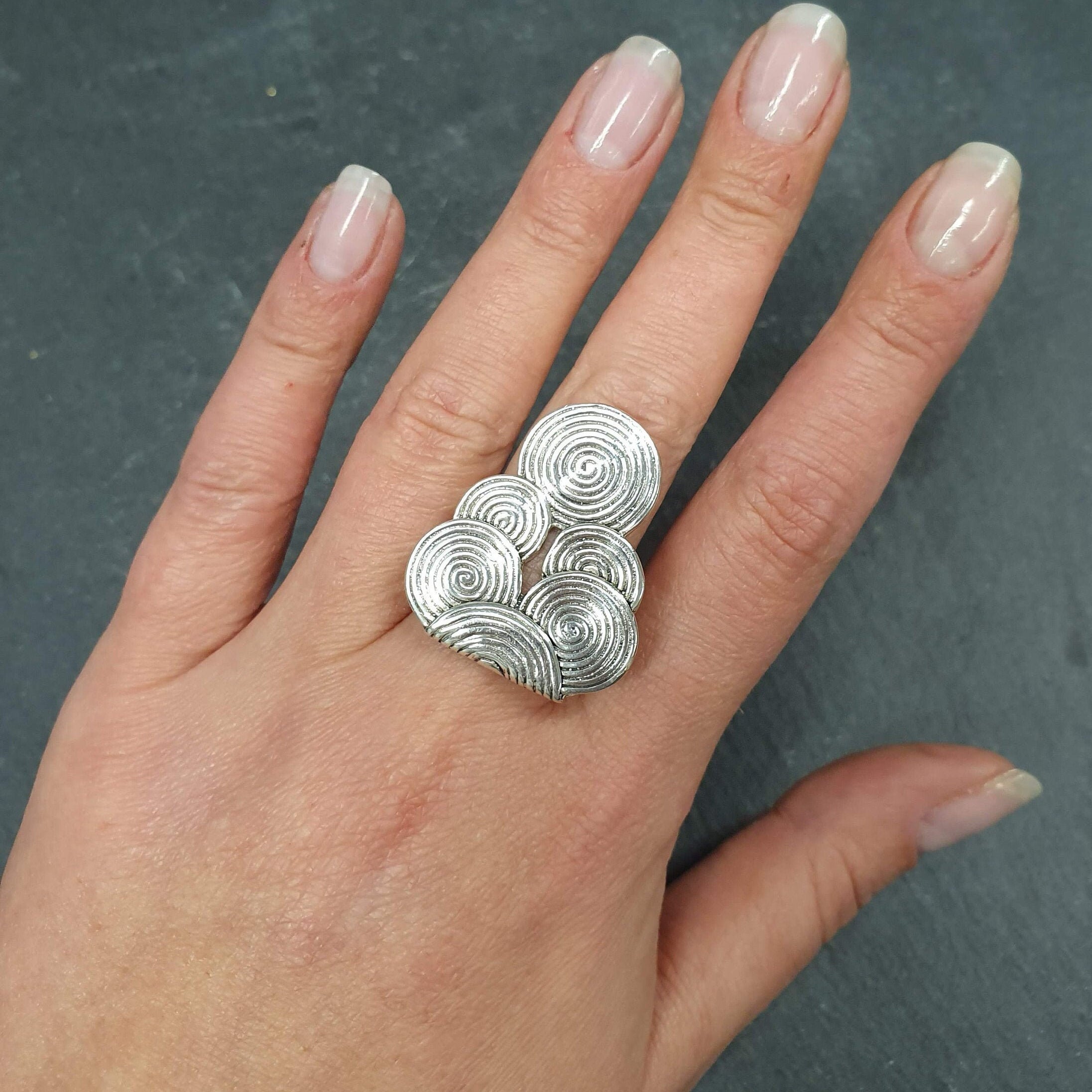 Large Silver Ring, Geometric Ring, Infinity Ring, Tribal Ring, Circle Ring, Statement Ring, Vintage Ring, Sterling Silver Ring, Celtic Ring