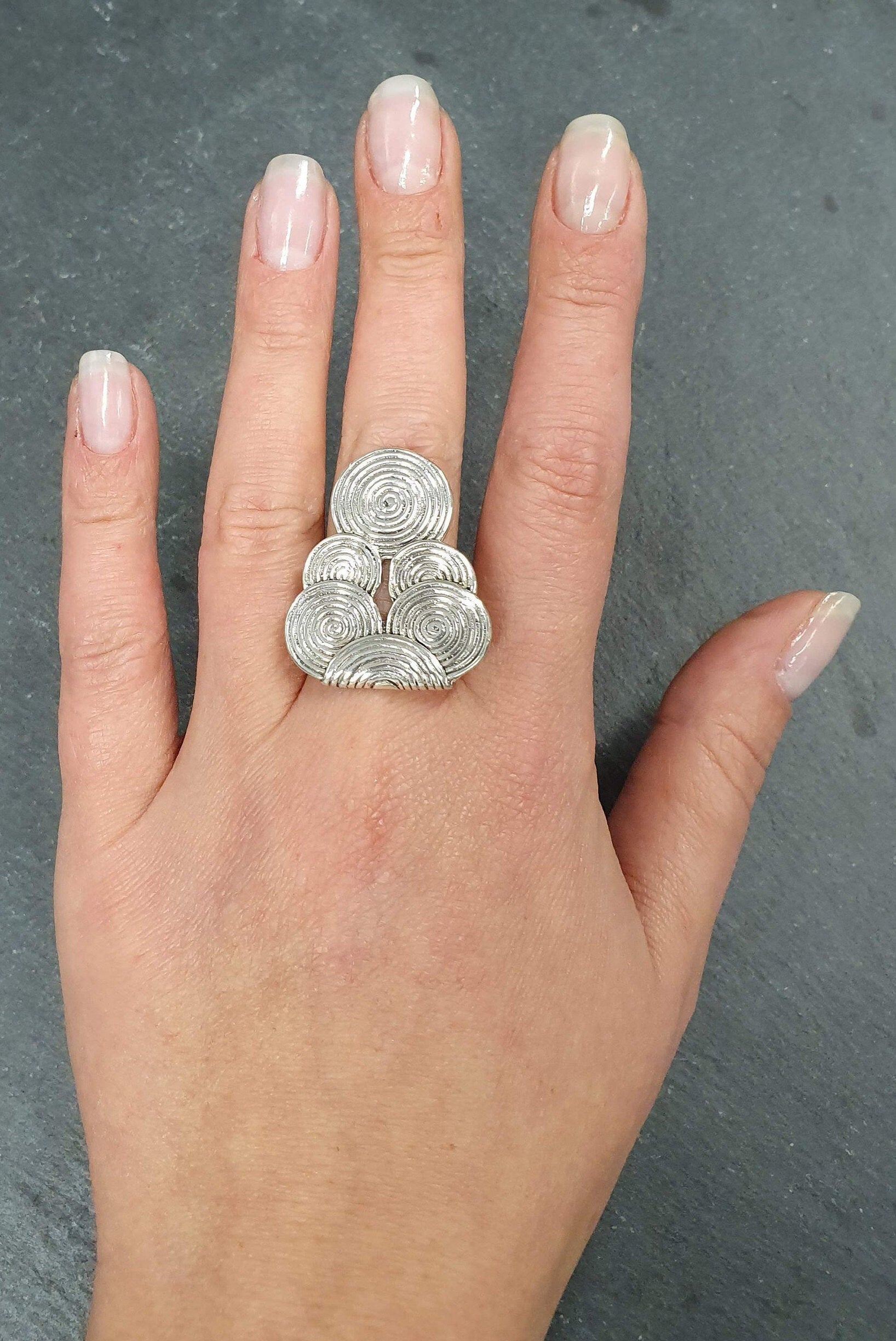 Large Silver Ring, Geometric Ring, Infinity Ring, Tribal Ring, Circle Ring, Statement Ring, Vintage Ring, Sterling Silver Ring, Celtic Ring