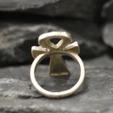 Silver Ankh Ring - Long Cross Ring - Large Cross Silver Ring