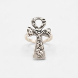 Silver Ankh Ring - Long Cross Ring - Large Cross Silver Ring