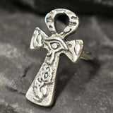 Silver Ankh Ring - Long Cross Ring - Large Cross Silver Ring