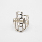 Silver Geometric Ring - Silver Statement Ring - Unique Silver Ring