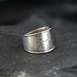 Silver Cuff Ring, Wide Silver Band, Engraved Ring, Boy Girl Ring, Sturdy Ring, Love Ring, Friendship Ring, Solid Silver, Sterling Silver