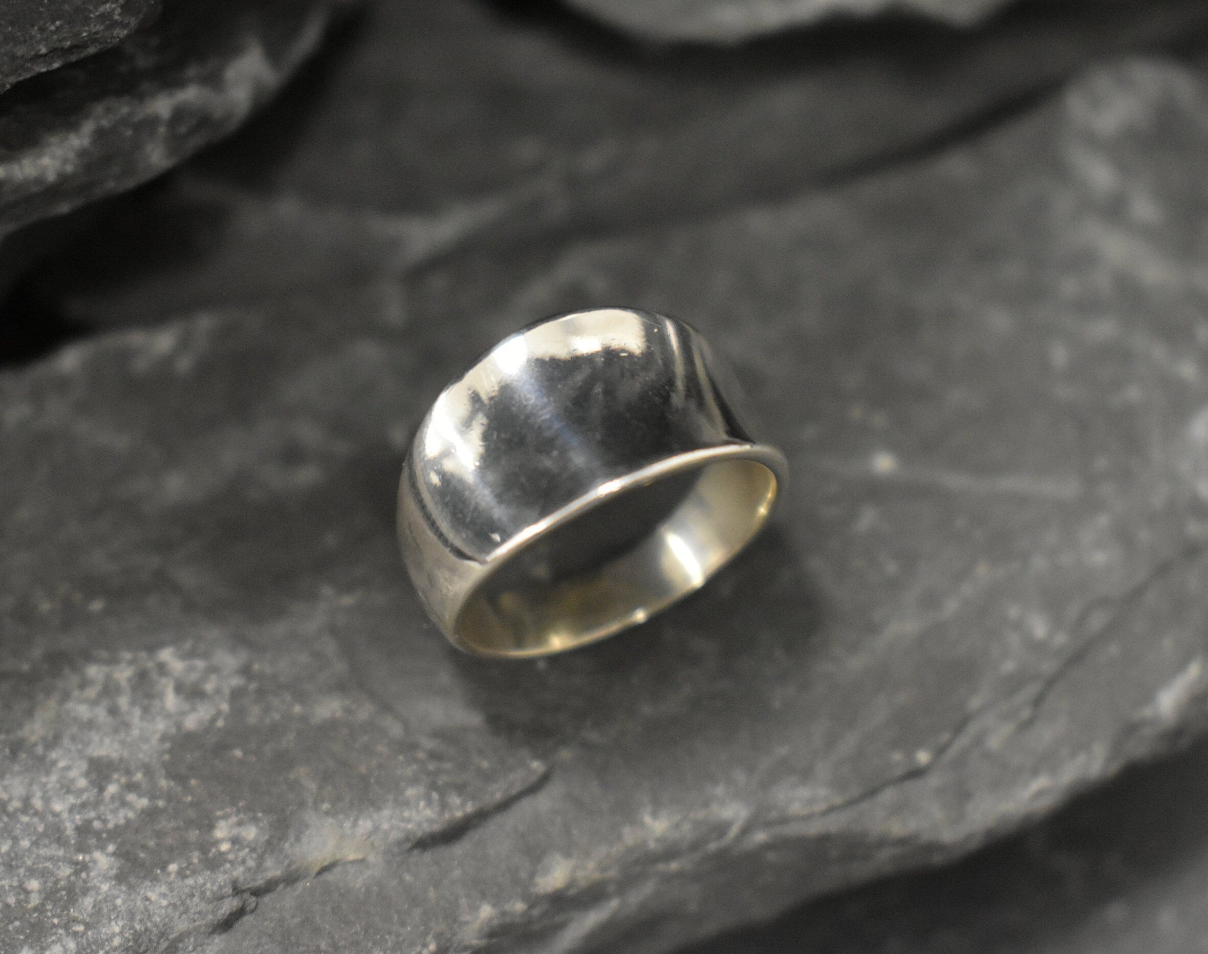 Wide Silver Band, Solid Silver Ring, Thick Silver Ring, Simple Silver Band, 925 Silver Ring, Statement Band, Smooth Ring, Flat Surface Ring