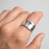 Wide Silver Band - Thick Silver Ring - Chunky Silver Ring