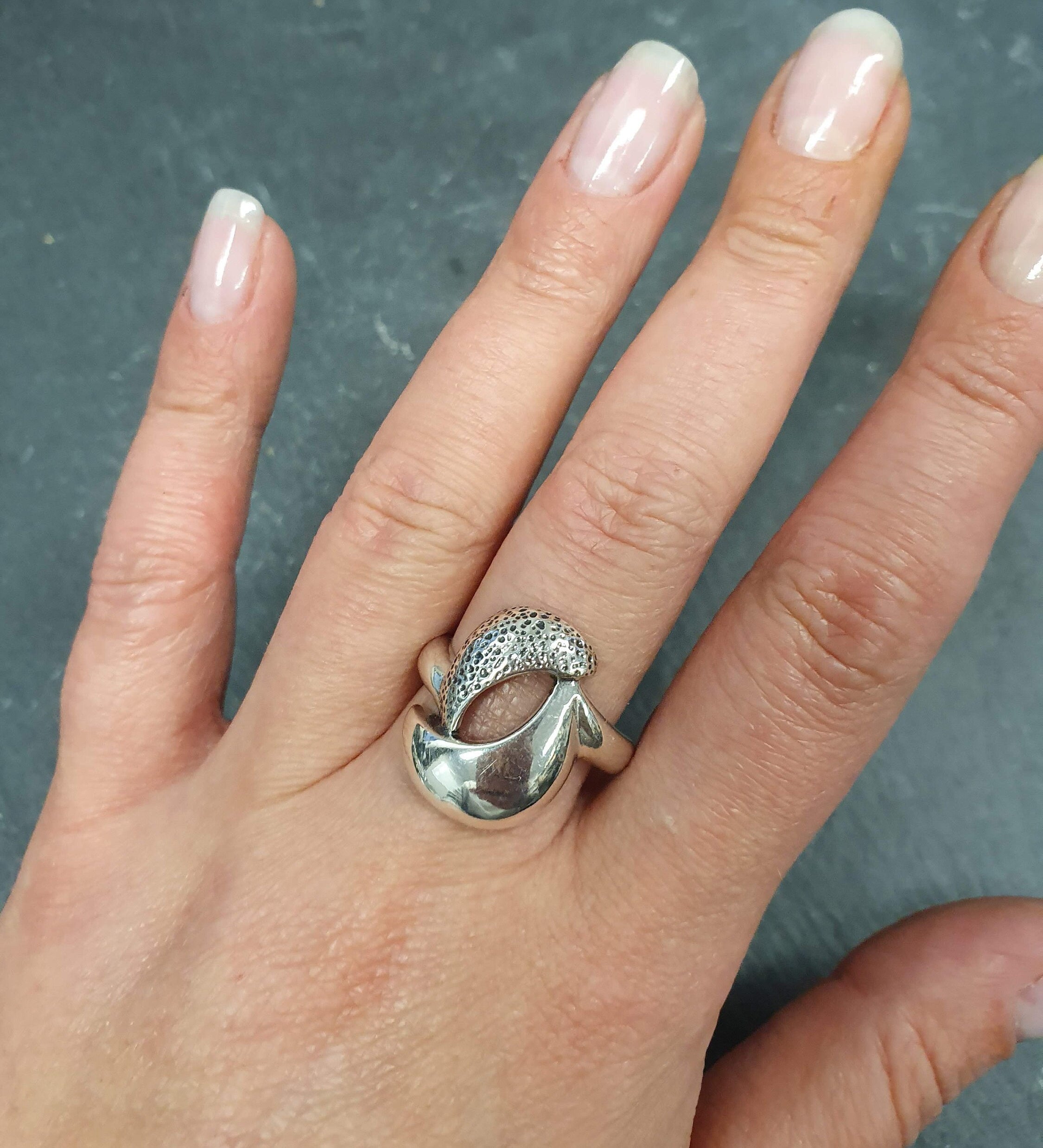 Intertwined Ring, Statement Ring, Sterling Silver Ring, Yin Yang Ring, Artistic Ring, Bohemian Ring, Large Silver Ring, Asymmetric Ring
