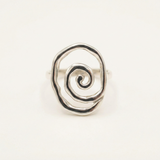 Stylish Large Silver Swirl Ring in 925 Sterling Silver, a stunning statement piece for everyday wear and special celebrations.
