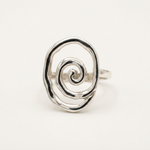 Chic Silver Swirl Statement Ring in 925 Sterling Silver, designed for daily elegance and memorable gifting occasions.