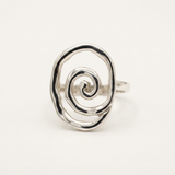 Chic Silver Swirl Statement Ring in 925 Sterling Silver, designed for daily elegance and memorable gifting occasions.