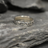 Gold Aztec Ring - Gold Tribal Band, Stackable Band