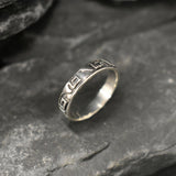 Gold Aztec Ring - Gold Tribal Band, Stackable Band