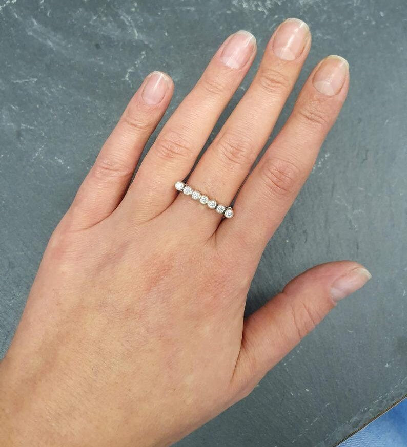 Bubble Bar Ring, Silver Bar Ring, Bubble Ring, Vintage Ring, Stackable Ring, Silver Braided Ring, Braided Band, Silver Band, 925 Silver Ring