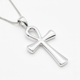 Silver Cross Pendant - Ancient Ankh Necklace - Christian Pendant
