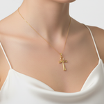 Stunning 18k Gold Vermeil Ankh Pendant, an ancient symbol of eternity, ideal for enhancing any outfit or gifting.