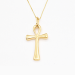 Gold Cross Pendant - Egyptian Ankh Necklace - Ancient Christian Pendant made in 18k Gold Vermeil. Ideal for everyday wear and perfect for birthday gifting and special occasions.