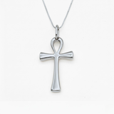 Silver Cross Pendant - Ancient Ankh Necklace - Christian Pendant