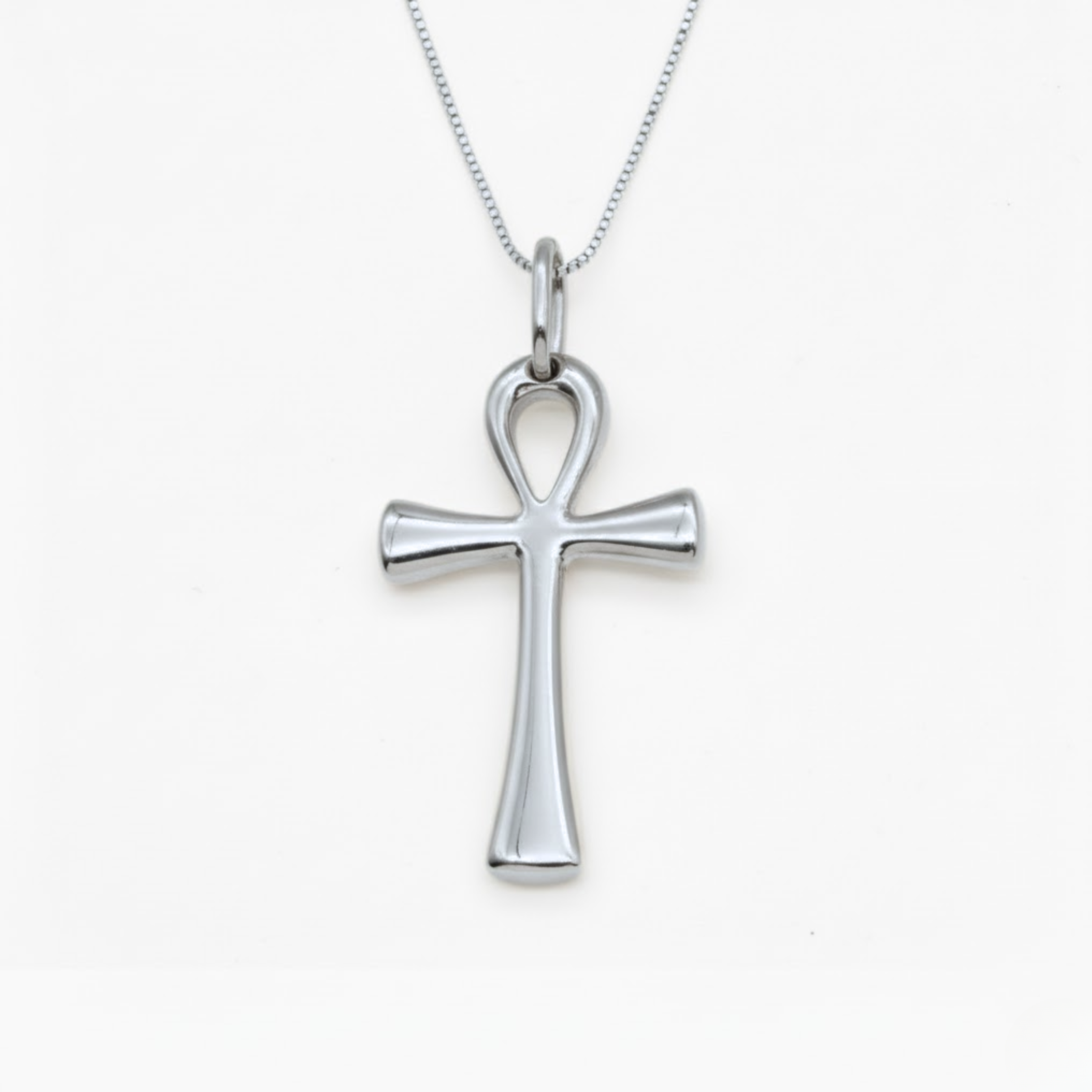 Silver Cross Pendant - Ancient Ankh Necklace - Christian Pendant