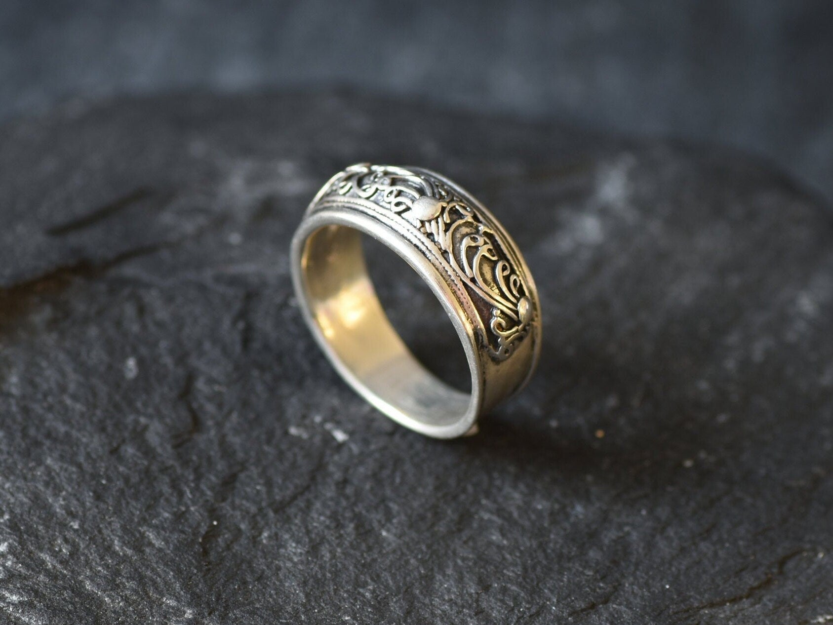 Silver Chunky Ring, Wave Ring, Artistic Ring, Sea Ring, Large Silver Ring, Wide Silver Ring, Swirl Ring, 925 Sterling Silver, Solid Silver