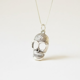 Stylish Silver Skull Pendant Necklace - Crafted in 925 Sterling Silver, perfect for gifting and adding a gothic touch to outfits.