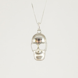 Silver Skull Pendant Necklace - Crafted from 925 Sterling Silver, a bold accessory for gothic lovers and a great gift choice.
