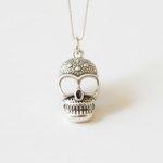 Silver Skull Necklace - Skull Head Pendant - Silver Gothic Necklace made in 925 Sterling Silver. Ideal for everyday wear and perfect for birthday gifting and special occasions.
