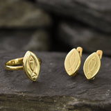 Gold Fish Ring, Pisces Ring, Gold Plated Ring, Vermeil Ring, Flat Ring, Marquise Ring, Fish Ring, Symbolic Ring, Boho Ring, Christian Ring