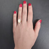 Gold Fish Ring, Pisces Ring, Gold Plated Ring, Vermeil Ring, Flat Ring, Marquise Ring, Fish Ring, Symbolic Ring, Boho Ring, Christian Ring