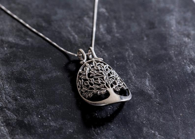 Silver Tree Pendant, Artistic Pendant, Solid Silver Pendant, Tree of Life, Family Pendant, Leaf Pendant, Artisan Pendant, Unique Pendant