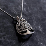 Tree of Life Pendant - Gold Tree Necklace, Round Tree Pendant